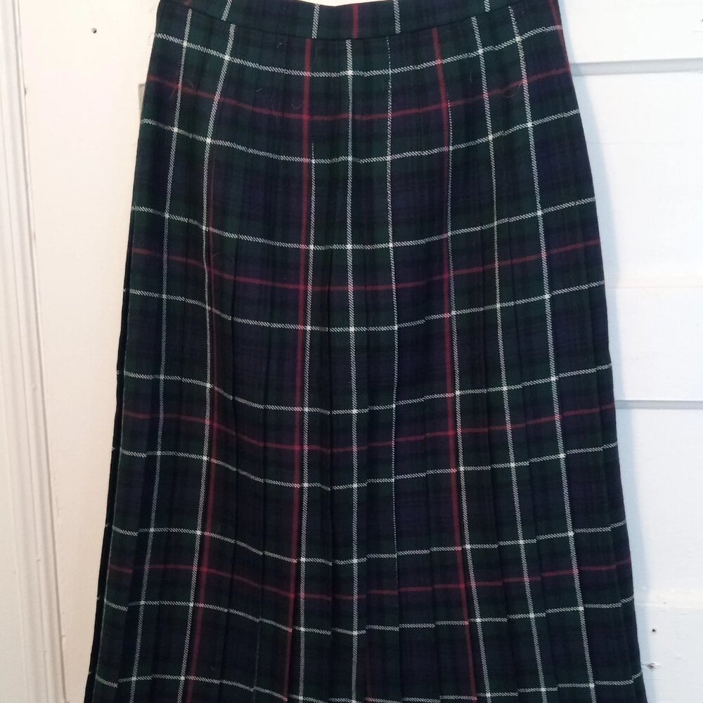 Vintage Green Wool Kilt From Jedburgh Scotland Size 12